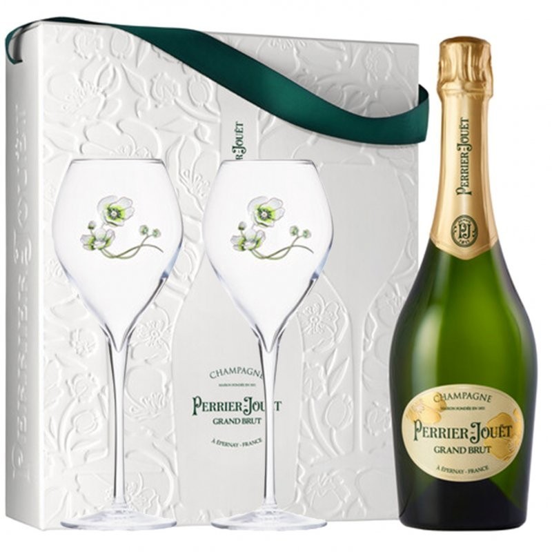 PERRIER-JOUET - Grand Brut bottle + 75cl flutes