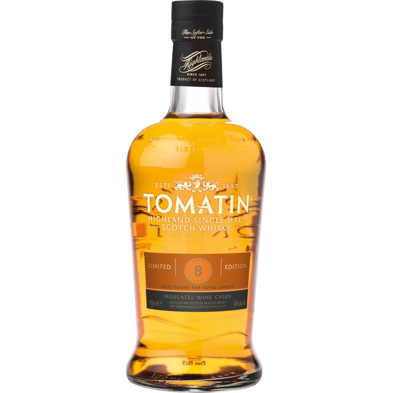 TOMATIN 8 ans Moscatel Wine Cask 43% (avec étui)