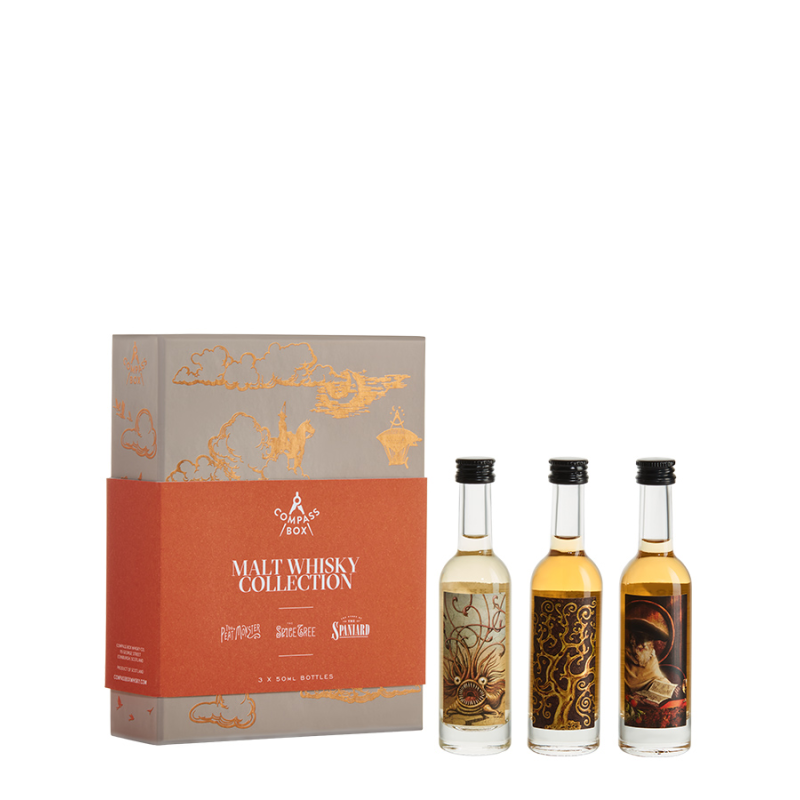 COMPASS BOX Coffret Malt Whisky 3x5cl Peat Monster, Spice Tree, The Spaniard 45%
