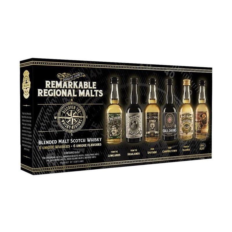 REMARKABLE REGIONAL MALTS Coffret 6 x 5 cl D.Laing 46,3%