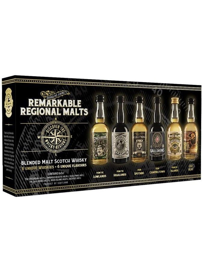 REMARKABLE REGIONAL MALTS Box of 6 x 5 cl D.Laing 46.3% REMARKABLE REGIONAL MALTS Box of 6 x 5 cl D.Laing 46.3%