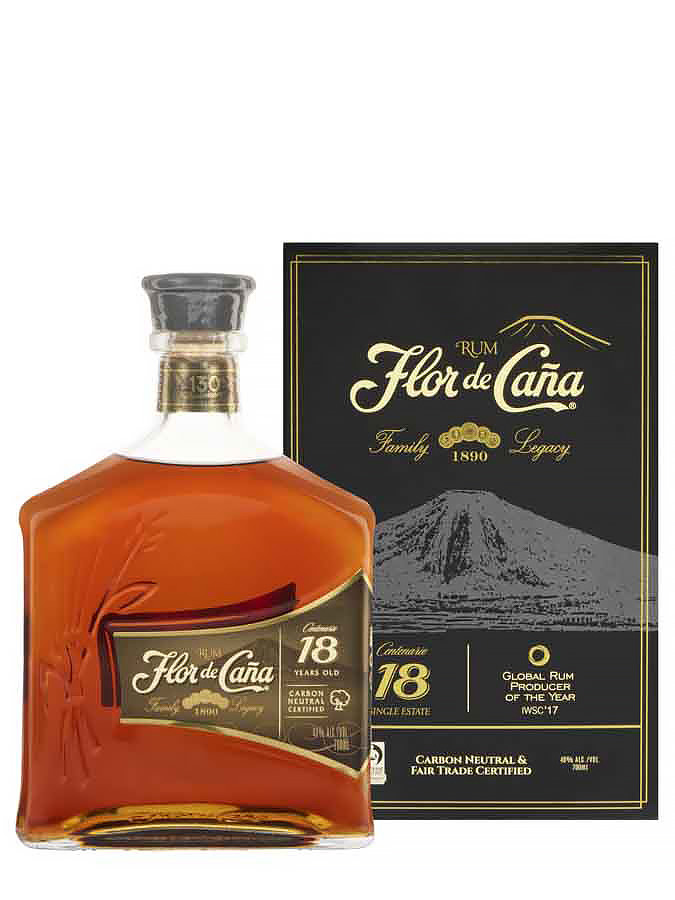 FLOR DE CANA 18 years 40% 1 Liter FLOR DE CANA 18 years 40% 1 Liter