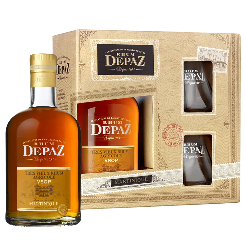 Coffret DEPAZ Vsop Réserve Spéciale + 2 Verres 45%