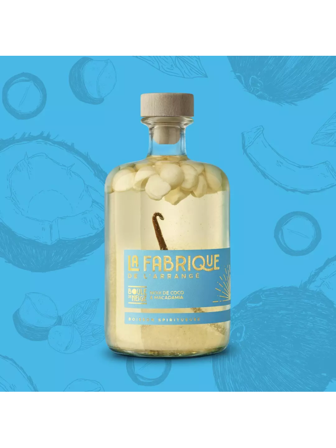 Rhum Arrangé LA FABRIQUE DE L'ARRANGÉ Boule de Neige, Noix de Coco & Macadamia Rhum Arrangé LA FABRIQUE DE L'ARRANGÉ Boule de Neige, Noix de Coco & Macadamia