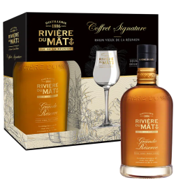 Coffret RIVIÈRE DU MÂT Grande Réserve + 2 Verres 40%